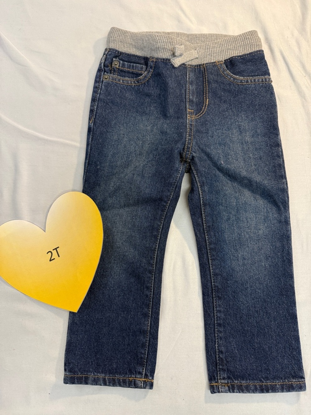 The Children's Place - Blue Denim Jeans with Gray Waistband